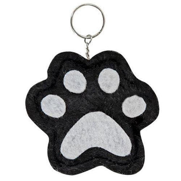 Paw Print Black & White Keychain 2 Asstd - The Fox Decor